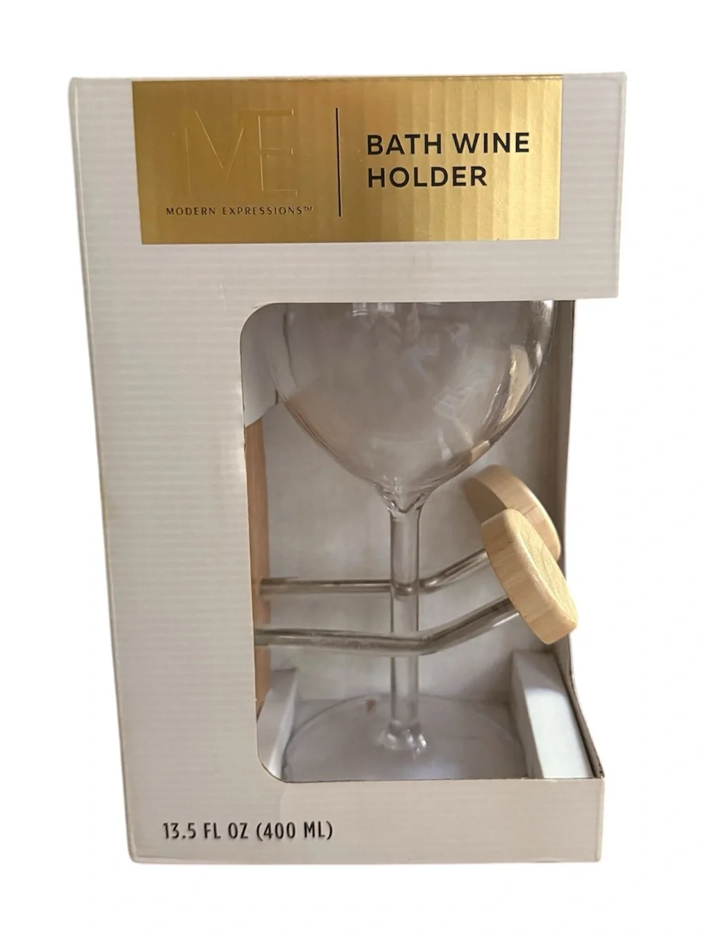 Expressions Bath Wine Holder with Light Wood Accents